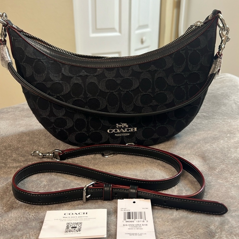 Coach Aria shoulder bag in Signature Denim